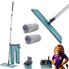 Rodo Flat Mop Profissional Ergonômico Balde Lava e Seca 2 Refil microfibra Piso Porcelanato Mármore