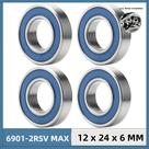 Rolamentos De Esferas 6901-2RSV MAX 12x24x6mm (4 Peças) - Peças De Reparo Para Pivô De Bicicleta Com