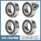 Rolamentos De Pivô Para Bicicleta 8x16x5mm 4 Peças 688 2RSV MAX C2 Com Esferas Completas - Peças De