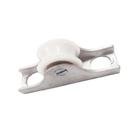 Roldana Nylon Branca Maciça 50mm (2") para Cano 1/2" - Suporte Alumínio Furado
