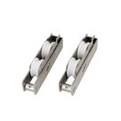Roldana suprema inox dupla p/ trilho redondo "u" porta rs-150 strong kit c/2 un