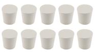 Rolhas de borracha Zorfeter 6 plugues de laboratório cônicos brancos x10