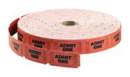 Roll Tickets Maco Admit One Single Roll red