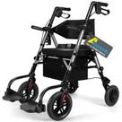 Rollator Walker Akoasm dobrável com assento cinza leve