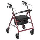 Rollator Walker Drive Medical Alumínio Dobrável Vermelho