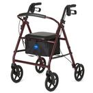 Rollator Walker Medline em alumínio dobrável com assento cor de vinho
