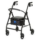Rollator Walker Medline Steel para adultos, preto, capacidade de 136 kg
