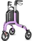 Rollator Walker Soundfuse de 3 rodas dobrável em alumínio roxo