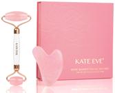 Roller facial e conjunto Gua Sha Kate Eve Elite Rose Quartz Roller facial e conjunto Gua Sha Kate Eve Elite Rose Quartz