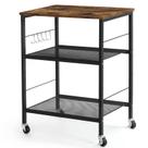 Rolling Cart LIANTRAL 3-Tier Utility Kitchen Storage Brown