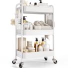 Rolling Cart TOOLF, organizador de armazenamento de 3 níveis, metal com rodas