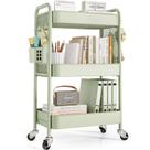 Rolling Cart TOOLF, organizador de armazenamento de 3 níveis, metal com rodas