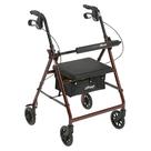 Rolling Walker Drive Medical dobrável com parte traseira removível vermelha