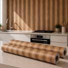 Rolo Adesivo Amadeirado Parede Móveis 5mx45cm 4,5m² Kit 2pçs Rolo Adesivo Amadeirado Parede Móveis 5mx45cm 4,5m² Kit 2pçs