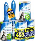 Rolo adesivo para pelos PetLovers 450 folhas extra aderentes, kit com 5 unidades