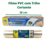 Rolo Bobina Filme Pvc 38cm X 300 Metros Com Trilho Cortante Rolo Bobina Filme Pvc 38cm X 300 Metros Com Trilho Cortante
