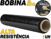 Rolo Bobina Filme Stretch Preto Tubete 500x25 C/ 100m 2kg