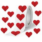 Rolo com 500 Adesivos de Dia dos Namorados Coração Vermelho com Glitter Rolo com 500 Adesivos de Dia dos Namorados Coração Vermelho com Glitter