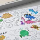 Rolo de Desenho Colorir Livro Desenho Infantil 30cm x 3m Diversos Desenhos Colorir Com Cola E Sem