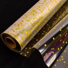 Rolo de embalagem de celofane CMFYHM Clear 34cm x 36m 3Mil Gold Polka Dot