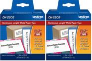 Rolo de etiquetas de papel contínuo Brother DK-2205 2,4 x 100 pés Rolo de etiquetas de papel contínuo Brother DK-2205 2,4 x 100 pés
