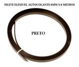 rolo de friso preto universal filete Flexivel autocolante 6mm X 6 Metro