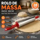 Rolo De Massa Inox 38cm Com Cabo Plástico Pizza Pão Macarrão