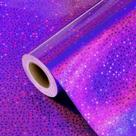 Rolo de papel de embrulho Burymento Purple Metallic Holographic