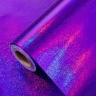 Rolo de papel de embrulho Burymento Purple Metallic Holographic