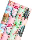 Rolo de papel de embrulho de Natal WRAPAHOLIC 30cm x 3m - 4 rolos