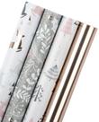 Rolo de papel de embrulho de Natal WRAPAHOLIC Rose Gold 4 rolos