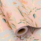 Rolo de papel de embrulho Merture Wedding com padrões de flores 43 cm x 10 m