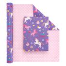 Rolo de papel de embrulho WERNNSAI Unicorn Princess 48,5 pés