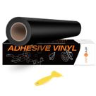 Rolo de vinil adesivo HTVRONT preto permanente 3,66 m x 12,19 cm