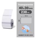 Rolo Etiqueta Niimbot B1 / B21 Transparente 40x30mm (230un) Rolo Etiqueta Niimbot B1 / B21 Transparente 40x30mm (230un)
