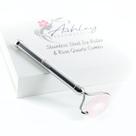 Rolo facial Ashley Aesthetics em aço inoxidável e quartzo rosa