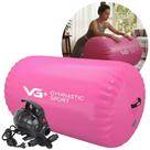 Rolo Inflável para Ginástica 120cm Roller Yoga com Bomba Elétrica 110v VG Plus Rosa Rolo Inflável para Ginástica 120cm Roller Yoga com Bomba Elétrica 110v VG Plus Rosa