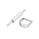 Rolo Massa Giratorio Cortador Misturador Inox Paes Pizza 2un