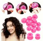 Rolo modelador de cabelo cachos rosas de silicone cachos perfeitos 6UN