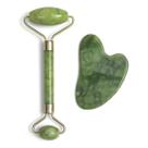 Rolo Pedra De Jade Com Placa Guasha Para Massoterapia Facial Ajuda Na Circulação e Relaxamento