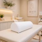 Rolo posicionador meia lua ortopedico fisioterapia exercício massagem descanso com capa removível impermeável BRANCO