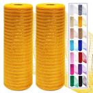 Rolos de fita de malha decorativa Ableme Deco Gold 10 cm x 9 m 2 unidades