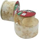 Rolos Fitas Aramada Flocos Neve Natal 6,3cm 9,14m Kit 4pçs