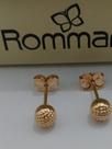 Rommanel Brinco De Bolinha Pequeno Banhado A Ouro 18k 525365