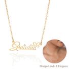 Rommanel Colar Gratidão com Pingente Banhado a Ouro 18K Feminino 532577