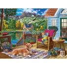 Rompecabezas Bits and Pieces Terraza Lago Perro 46x61 cm