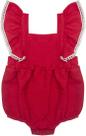 Romper De Linho Bebê Vermelho Natal Papilloo