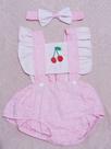 Romper Jardineira Infantil CEREJINHA Tamanho único rosa