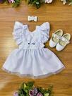 Romper/vestido Jardim Encantado Batizado Branco C/ Laço e Saia Glitter Tam único Romper/vestido Jardim Encantado Batizado Branco C/ Laço e Saia Glitter Tam único