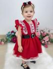 Romper vestido Jardineira Princesa Noel Vermelho Natal